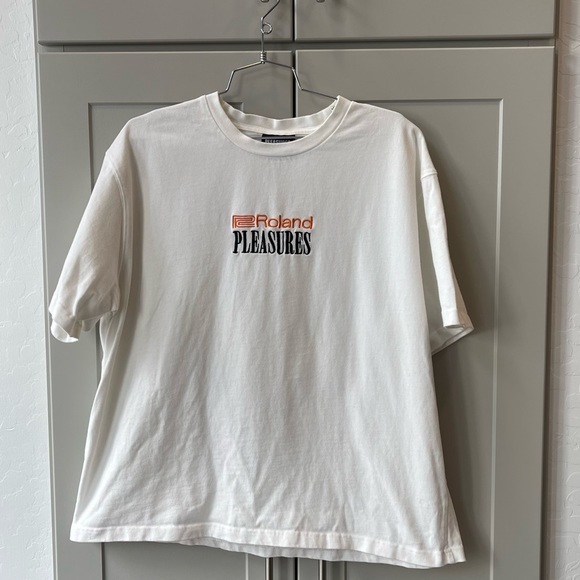 pleasures Other - Pleasures Roland Heavyweight Embroidered Loho White TShirt Mens Large Streetwear